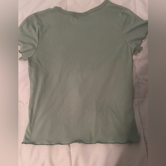 Green ribbed Tee - Picture 2 of 2